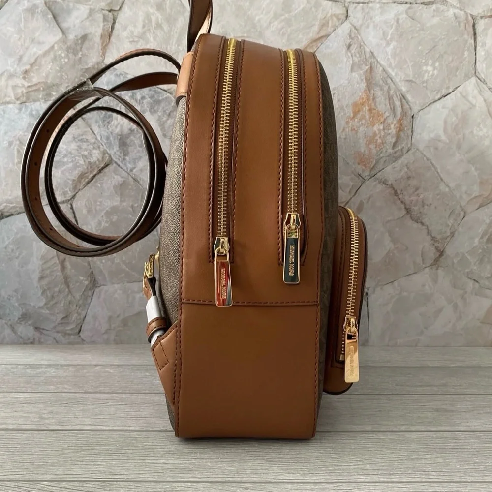 Michael Kors Jayce Medium Brown Signature Backpack - Picture 4 of 8